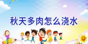 秋天多肉怎么浇水