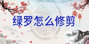 绿罗怎么修剪