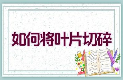 如何将叶片切碎