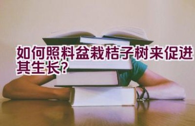 如何照料盆栽桔子树来促进其生长？