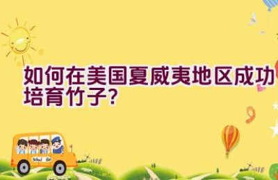 如何在美国夏威夷地区成功培育竹子？