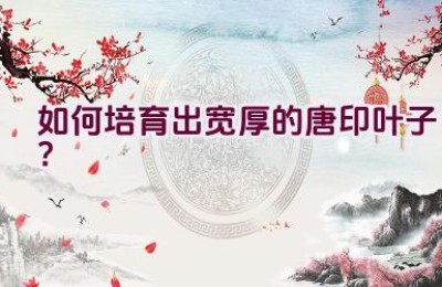 如何培育出宽厚的唐印叶子？