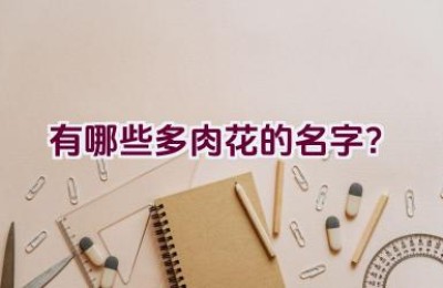 有哪些多肉花的名字？