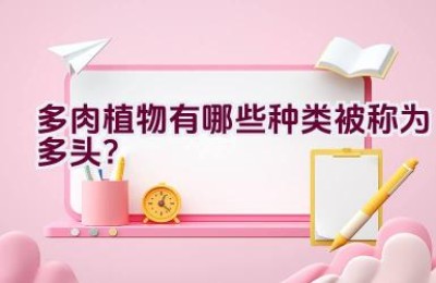 多肉植物有哪些种类被称为”多头”？