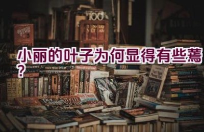 小丽的叶子为何显得有些蔫？