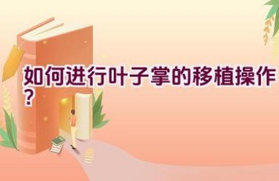 如何进行叶子掌的移植操作？