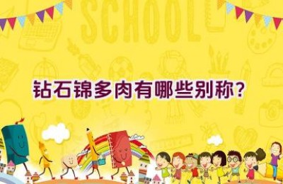 钻石锦多肉有哪些别称？