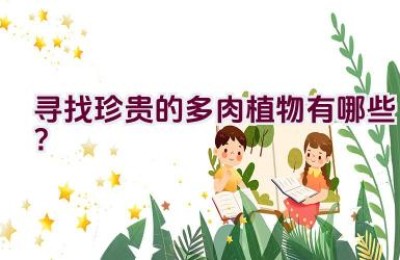 寻找珍贵的多肉植物有哪些？