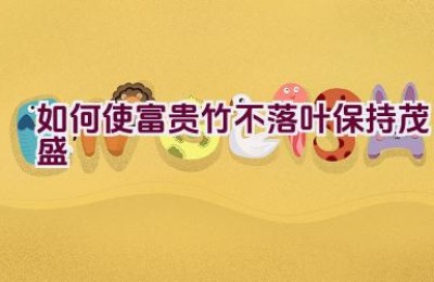 如何使富贵竹不落叶保持茂盛