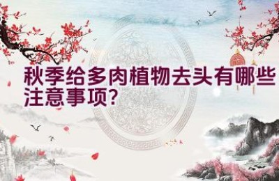 秋季给多肉植物去头有哪些注意事项？
