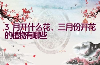 3月开什么花，三月份开花的植物有哪些