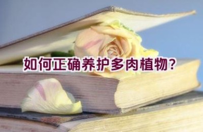 如何正确养护多肉植物？