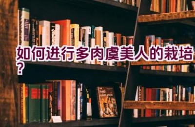 如何进行多肉虞美人的栽培？