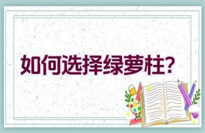 如何选择绿萝柱？