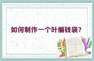 如何制作一个叶编钱袋？