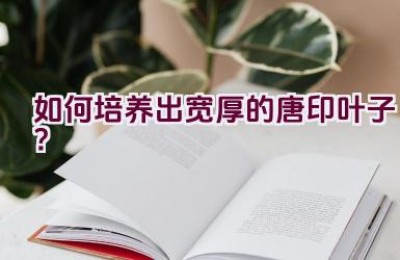 如何培养出宽厚的唐印叶子？