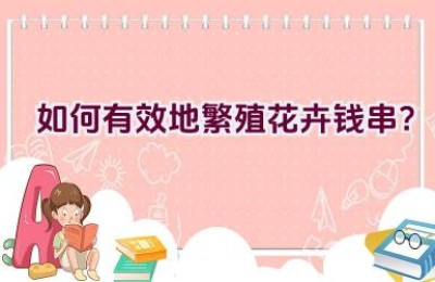 如何有效地繁殖花卉钱串？