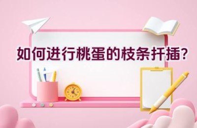 如何进行桃蛋的枝条扦插？