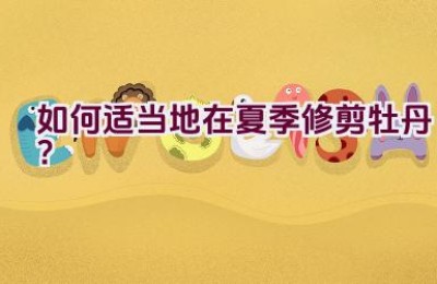 如何适当地在夏季修剪牡丹？