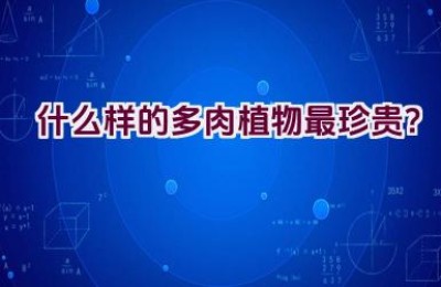 什么样的多肉植物最珍贵？