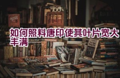 如何照料唐印使其叶片宽大丰满