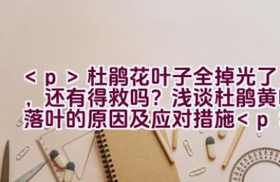 杜鹃花叶子全掉光了，还有得救吗？浅谈杜鹃黄叶落叶的原因及应对措施