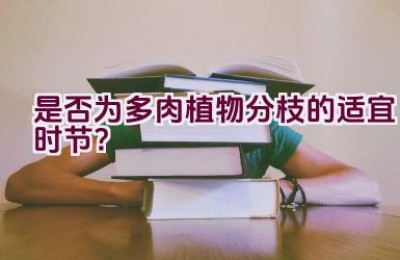 是否为多肉植物分枝的适宜时节？