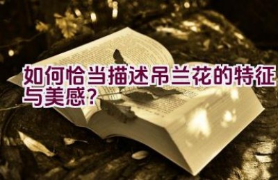 如何恰当描述吊兰花的特征与美感？