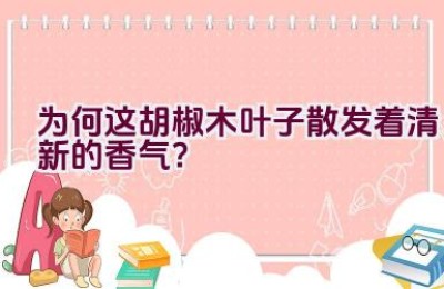 为何这胡椒木叶子散发着清新的香气？