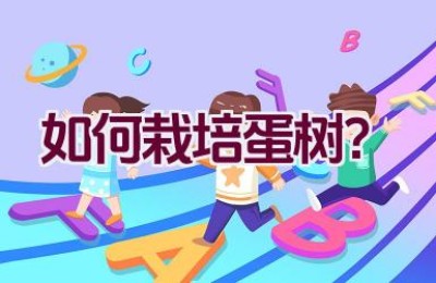 如何栽培蛋树？