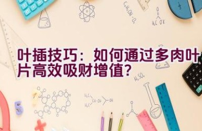 叶插技巧：如何通过多肉叶片高效吸财增值？