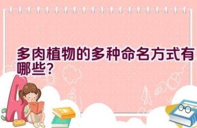 多肉植物的多种命名方式有哪些？