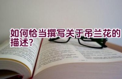 如何恰当撰写关于吊兰花的描述？