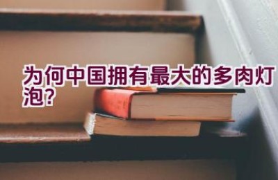 “为何中国拥有最大的多肉灯泡？”