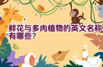 “鲜花与多肉植物的英文名称有哪些？”