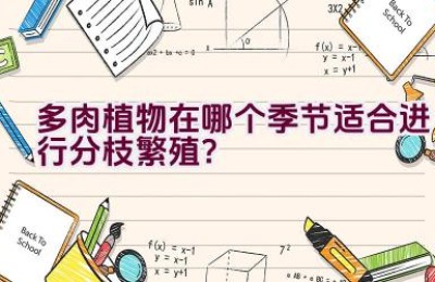 多肉植物在哪个季节适合进行分枝繁殖？