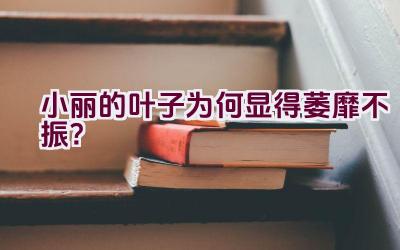 小丽的叶子为何显得萎靡不振?插图 小丽的叶子为何显得萎靡不振?插图
