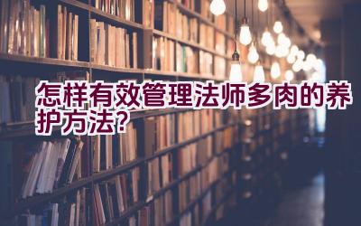 怎样有效管理法师多肉的养护方法?插图 怎样有效管理法师多肉的养护方法?插图
