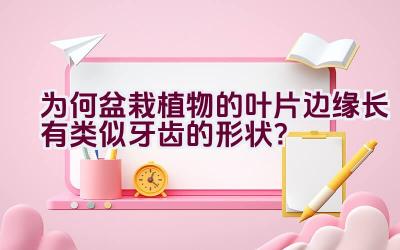 为何盆栽植物的叶片边缘长有类似牙齿的形状?插图 为何盆栽植物的叶片边缘长有类似牙齿的形状?插图