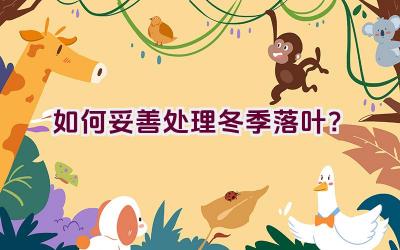 如何妥善处理冬季落叶?插图 如何妥善处理冬季落叶?插图