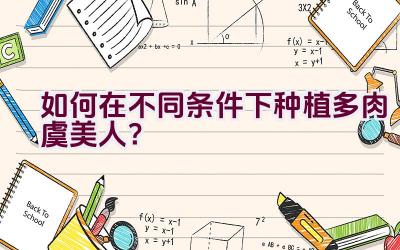 如何在不同条件下种植多肉虞美人?插图 如何在不同条件下种植多肉虞美人?插图