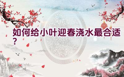 如何给小叶迎春浇水最合适？插图