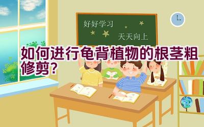 如何进行龟背植物的根茎粗修剪?插图 如何进行龟背植物的根茎粗修剪?插图