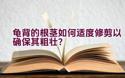 龟背的根茎如何适度修剪以确保其粗壮?插图 龟背的根茎如何适度修剪以确保其粗壮?插图
