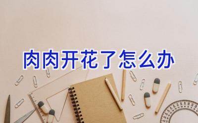 肉肉开花了怎么办插图