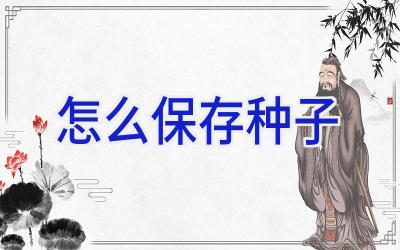 怎么保存种子插图 怎么保存种子插图