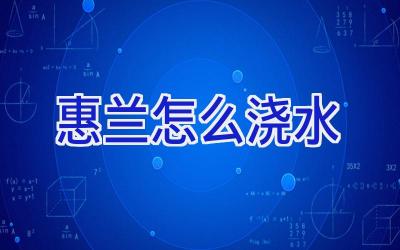 惠兰怎么浇水插图