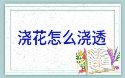 浇花怎么浇透插图