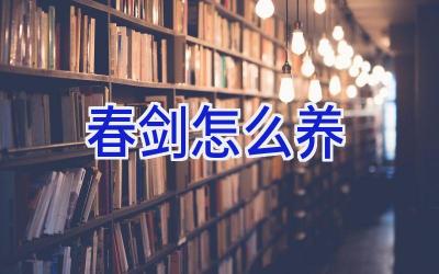 春剑怎么养插图